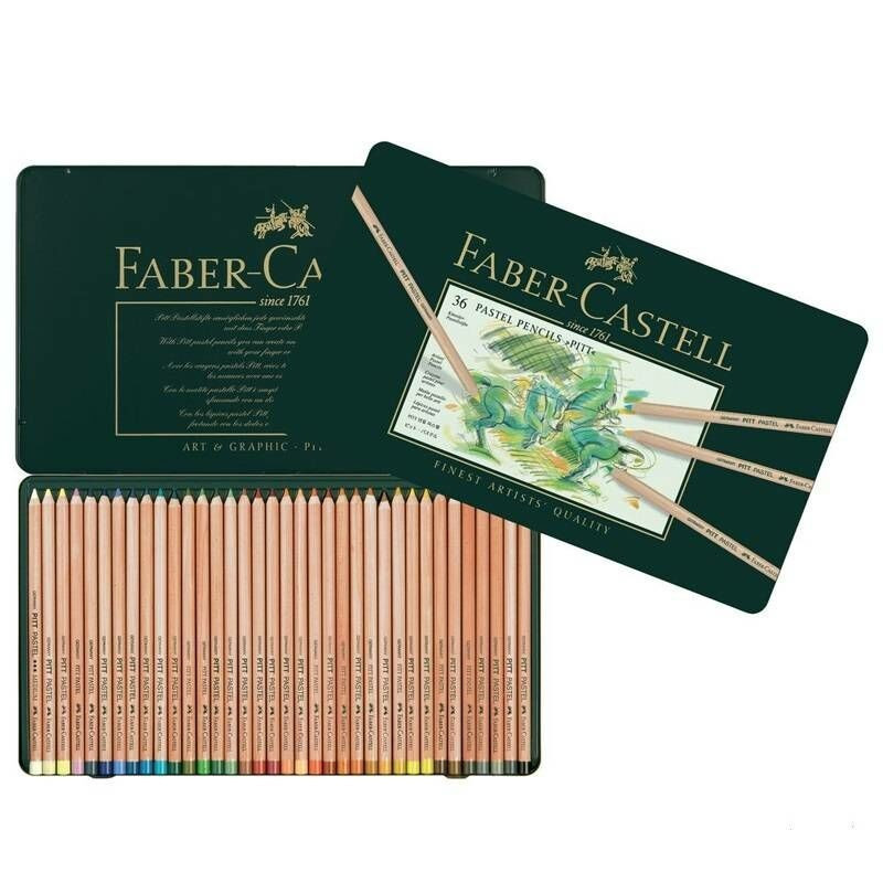 Estuche de Metal 36 lápices Pastel Pitt Faber Castell