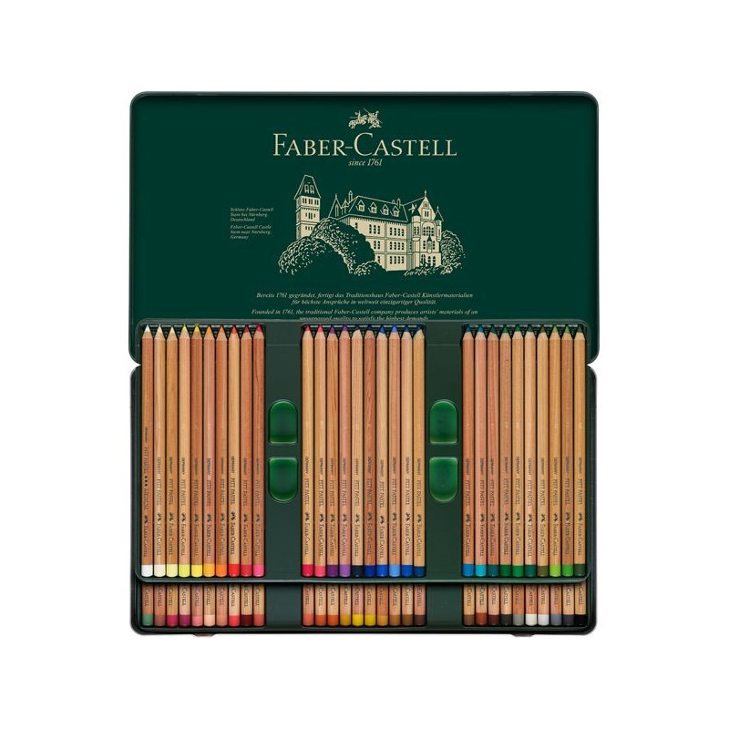 Estuche de Metal 60 lápices Pastel Pitt Faber Castell