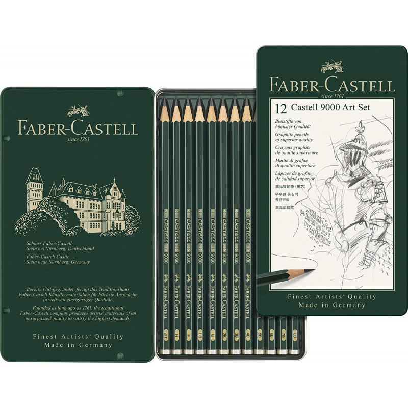 Juego de Dibujo con 12 lápices Castell 9000 Art Set