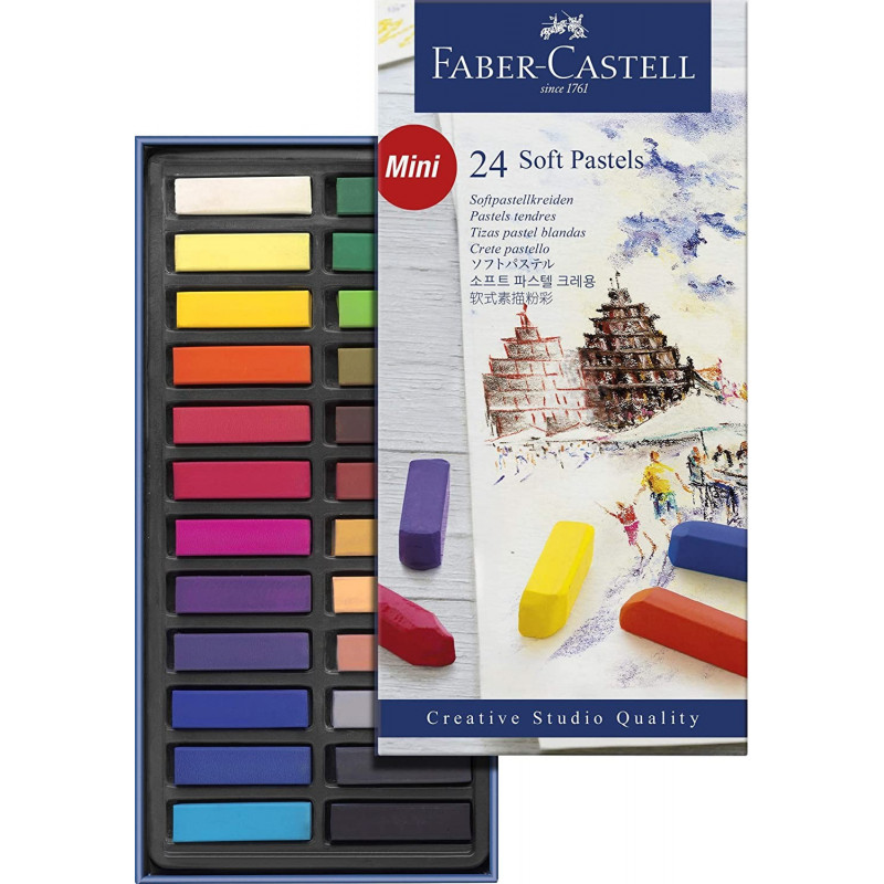 Estuche con 24 pasteles blandos mini Faber Castell