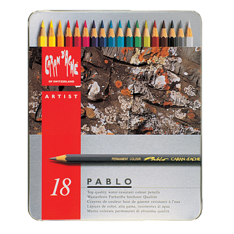 Caja metálica lápices Caran D'Ache Pablo 18 Colores Permanentes