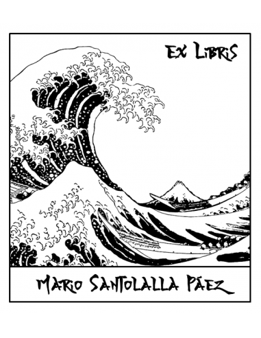 Ex Libris La Gran Ola de Kanagawa - Hokusai