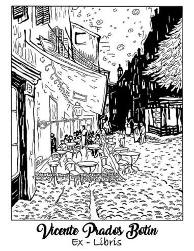 Ex Libris El Café de Paris - Van Gogh
