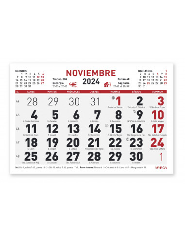 Calendario mensual 2024 15x10,5 Myrga