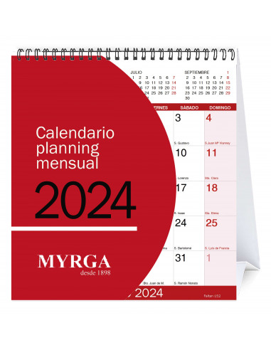 Calendario Sobremesa mensual 2024 15x10,5 Myrga