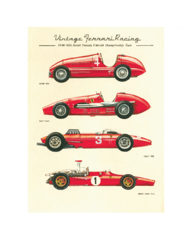 Vintage Ferrari Racing Tarjeta Doble + Sobre