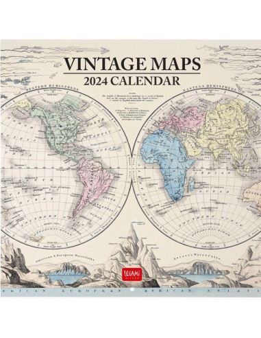 Calendario Pared 2024 Vintage Maps