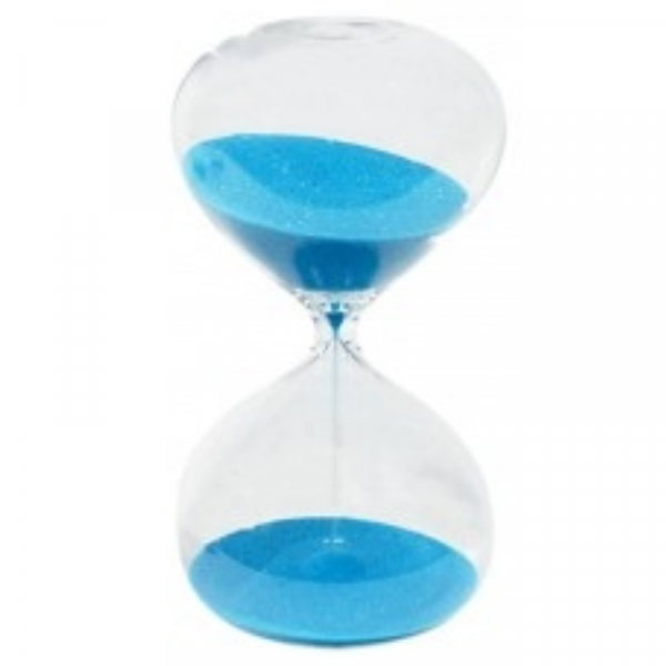 Reloj de arena azul 15 minutos