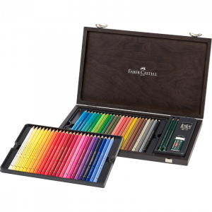Estuche de madera 48 lápices Polychromos y Accesorios Faber-Castell