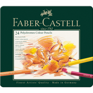 Estuche de metal 24 lápices Polychromos Faber-Castell