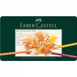 Estuche de metal 36 lápices Polychromos Faber-Castell