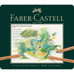 Estuche de metal 24 lápices Pastel Pitt Faber-Castell
