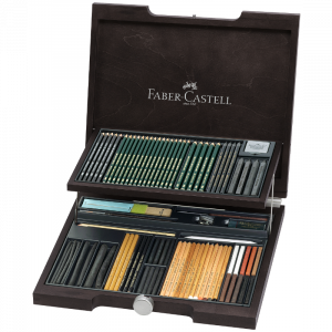 Estuche madera 85 piezas Pitt Monochrome Faber-Castell