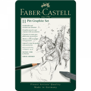 Estuche de metal con 11 piezas Pitt Grafito