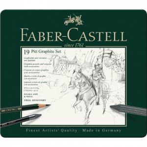 Estuche de metal con 19 piezas Pitt Grafito