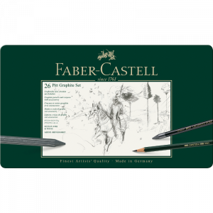 Estuche de metal con 26 piezas Pitt Grafito