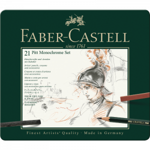 Estuche metal 21 piezas Pitt Monochrome Faber Castell