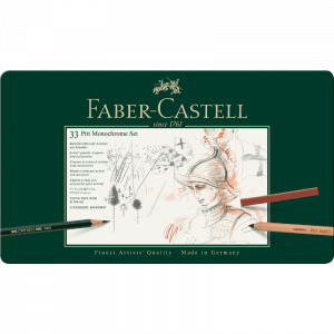 Estuche metal 33 piezas Pitt Monochrome Faber-Castell