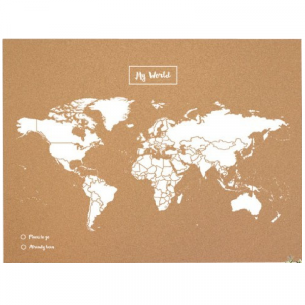 Mapamundi Corcho Natural Woody Map
