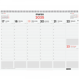 Vade Semanal Espiral Finocam 2025