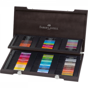 Estuche de madera con 90 Rotuladores Pitt Artist Pen Faber-Castell