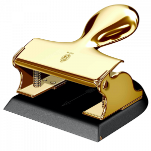 Perforadora de papel El Casco oro 23 Kt y negra