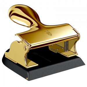 Perforadora de papel El Casco oro 23 Kt y negra