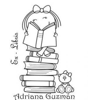 Ex - Libris Niña y Osito