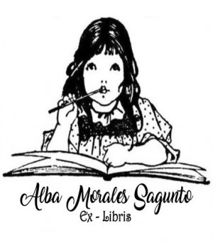 Ex - Libris Niña y Libro