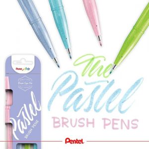Set 4 Rotuladores Brush Sign Pen Pastel Pentel