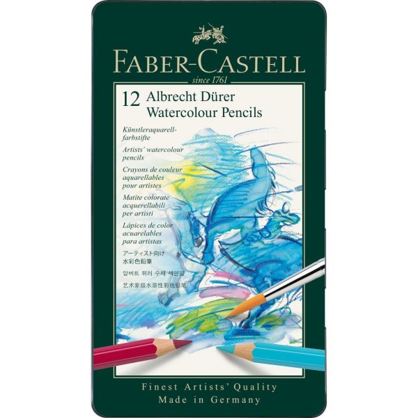 Estuche de metal 12 lápices acuarelables Albrecht Dürer Faber Castell