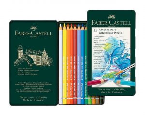 Estuche de metal 12 lápices acuarelables Albrecht Dürer Faber Castell
