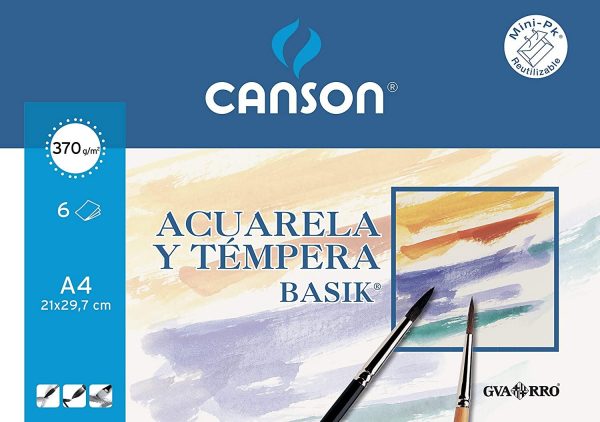 Set 6 Hojas Acuarela DINA4 Canson