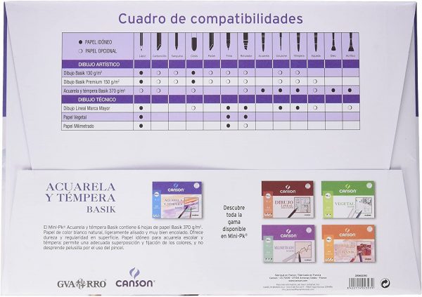 Set 6 Hojas Acuarela DINA3 Canson