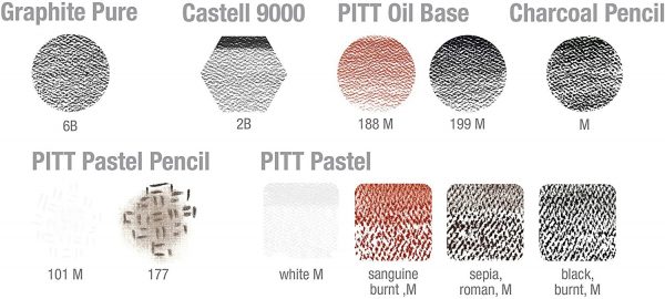 Estuche Metal 12 piezas Pitt Monochrome Faber Castell