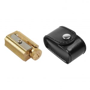 Sacapuntas Latón Dux Regulable con funda de piel