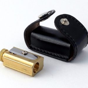 Sacapuntas Latón Dux Regulable con funda de piel