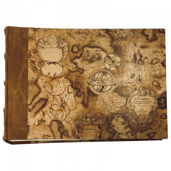 Álbum fotos rematado en piel Cartografía
