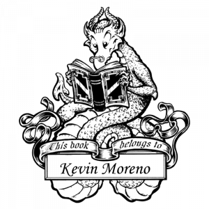 Ex - Libris Dragón leyendo