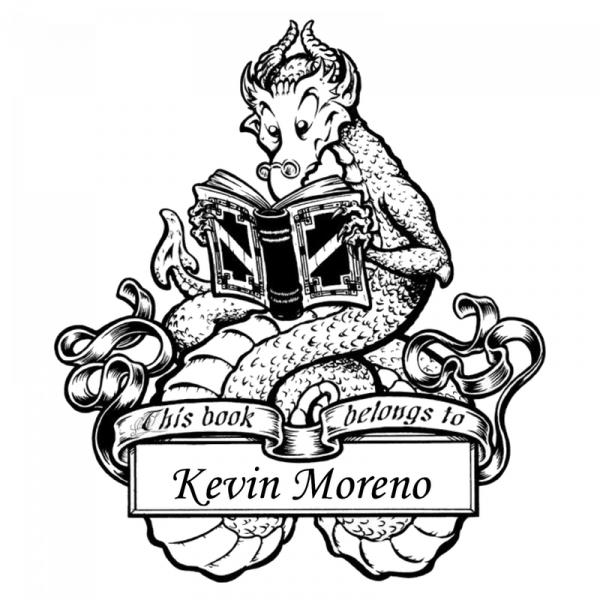 Ex - Libris Dragón leyendo