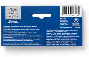 Winsor & Newton Sketcher Cotman Caja plástica de acuarela, 12 medio Godet