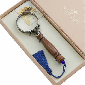 Lupa de Madera, Bronce y Cristal de Murano