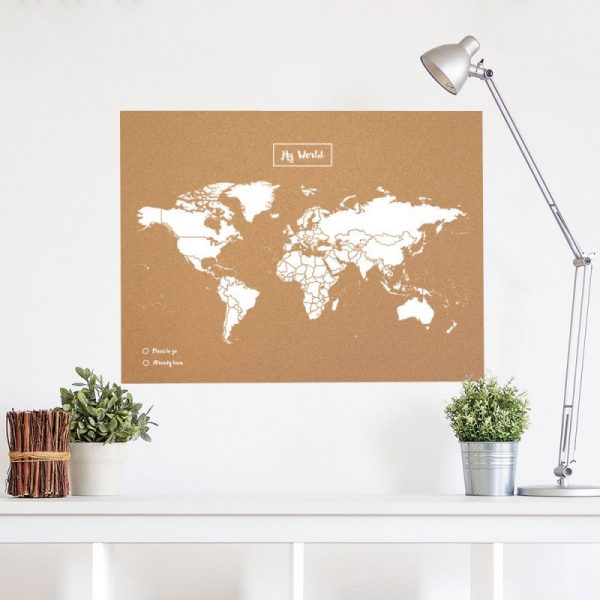 Mapamundi Corcho Natural Woody Map