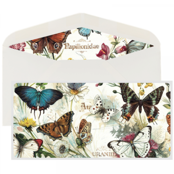 Juego Sobre y Tarjeta Mariposas