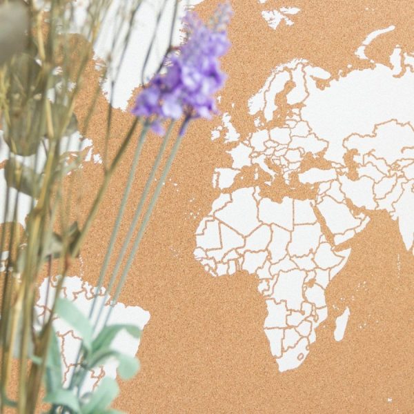 Mapamundi Corcho Natural Woody Map
