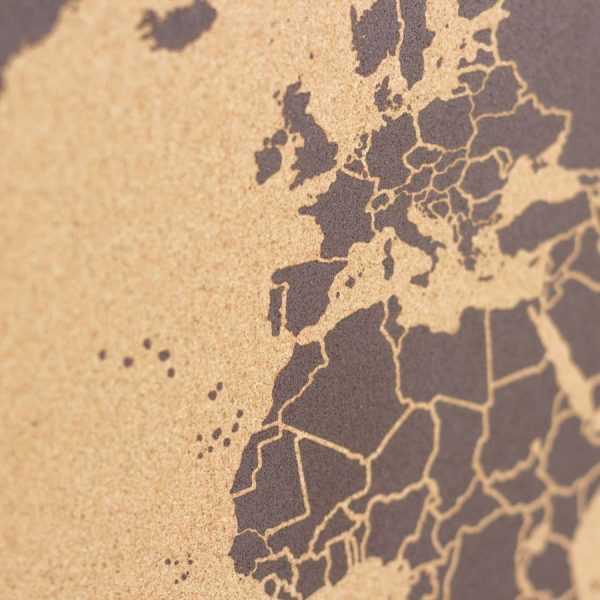 Mapamundi Corcho Natural Woody Map
