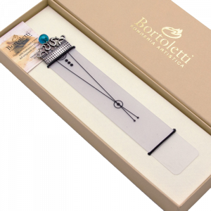 Marcapáginas Perla de cristal turquesa