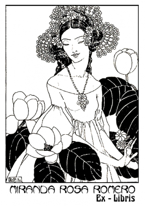 Ex Libris Chica entre hojas