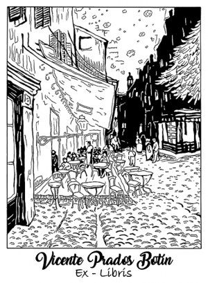 Ex Libris El Café de Paris - Van Gogh