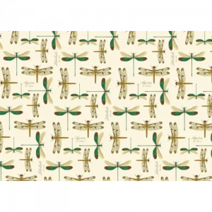 Papel Libélulas oro